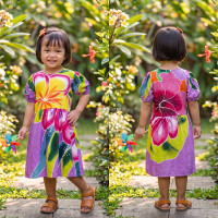 Hand Painted Rayon Kids Dress
